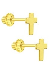 superb teeny shining dainty cross earrings for children